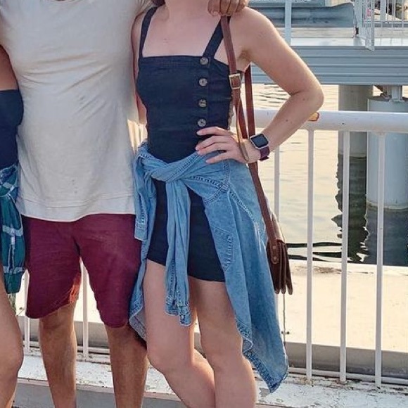 Black Denim Mini Dress - Picture 2 of 4